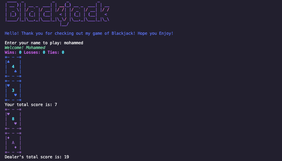 Blackjack - Terminal